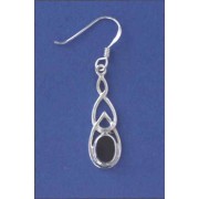SPC OVAL ONYX CELTIC DROP EARRING      =