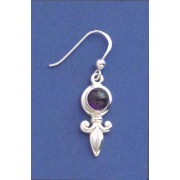 SPC 6mm AMETHYST FLEUR DROP EARRINGS