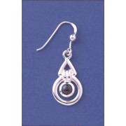 SPC CIRCLE+TRIANGLE GARNET DROP EARRINGS