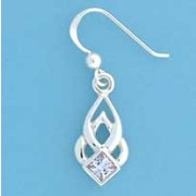 SPC SQ.LAVENDER CZ CELTIC EARRINGS     =