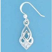 SPC SQ.CZ CELTIC DROP EARRINGS         =