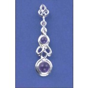 SPC 2 ROUND AMETHYST STONE CELTIC DROPS=