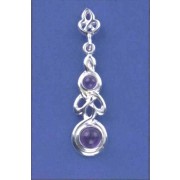 SPC 2 ROUND AMETHYST STONE CELTIC DROPS=