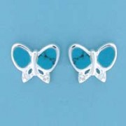 SPC INLAID TQ/CZ BUTTERFLY STUDS       =