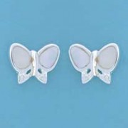 SPC INLAID PINK M.O.PCZ BUTTERFLY STUDS=