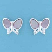 SPC INLAID M.O.P/CZ BUTTERFLY STUDS    =