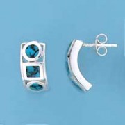 SPC ROUND+SQ.TURQUOISE CURVED STUDS    =