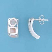 SPC ROUND+SQ.PINK M.O.P CURVED STUDS