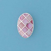 SPC INLAID PINK M.O.P DIA.DES.OVAL STUD=