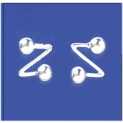 SPC ZIG-ZAG DOUBLE BALL STUD EARRINGS  =