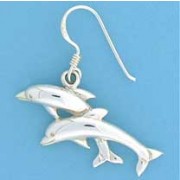 SPC CAST DOUBLE DOLPHIN DROP EARRING   =