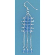 SPC BLUE CRYSTAL/CHAIN DROP EARRINGS