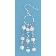 SPC 12mm CIRCLE/3 ROW PEARL DROP EARRING