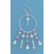 SPC 28mm CIRCLE/PEARLS+CRYSTALS EARRINGS