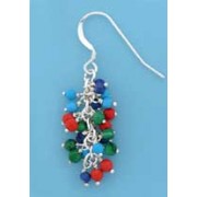 SPC TURQ/ASST.STONE BEADS CLUSTER DROPS=