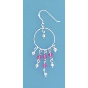 SPC CIRCLE DROP EARRING/PINK CRYST.BEADS