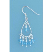 SPC TEARDROP DROP EARRING/BLUE CRYSTALS