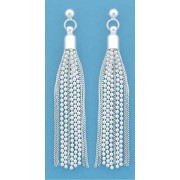 SPC CURB/BEAD CHAIN TASSLE EARRINGS    =