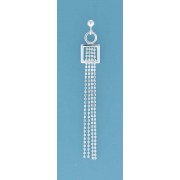SPC BALLSTUD/SQUARE/4 ROW CHAIN EARRING=