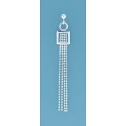 SPC BALLSTUD/SQUARE/4 ROW CHAIN EARRING=