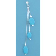 SPC 3 STRAND TURQ PEBBLE DROP EARRINGS =