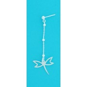 SPC BEAD CHAIN/CUTOUT DRAGONFLY EARRING=