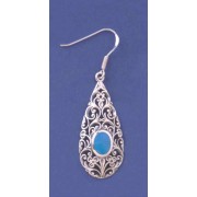 SPC TURQ FILIGREE DROP EARRINGS        =