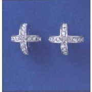 SPC GLITTER CROSS CAGE STUDS