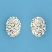 SPC DIAGONALLY SET OVAL GLITTER STUDS