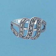SPC WAVY MARCASITE RING