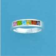 SPC SQ.STONE MULTI-COLOUR 1/2 ET RING  =