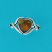 SPC 8mm AMBER HEART CELTIC STYLE RING  -