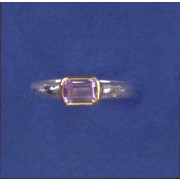 SPC 7x5 RECT.PINK CZ PLATED BEZEL RING