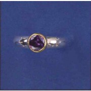 SPC 6mm PURPLE CZ PLATED BEZEL RING    -