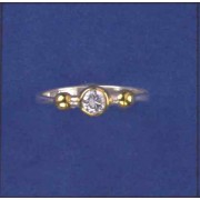 SPC 4mm CZ PLATED BEZEL/BEADS RING     -