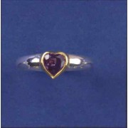 SPC7mm PURPLE HEART CZ PLATED BEZEL RING