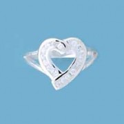 SPC SPLIT SHANK CZ SET TIF HEART RING