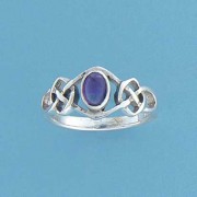 SPC 6x4mm AMETHYST CELTIC SHANK RING   =