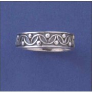 SPC 6mm ARCS AND DOTS OXIDISED BAND    =