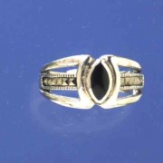 SPC MARQUISE ONYX SPLIT SHANK MARC RING-