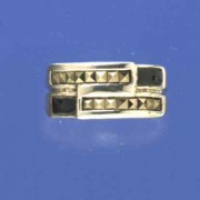 SPC 10mm 2 ROW SQ MARCASITE/ONYX RING