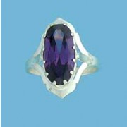 SPC 15x8mm OVAL SYN.AMETHYST DRESS RING