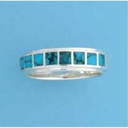 SPC TURQUOISE INLAID PLAIN RIM BAND    =