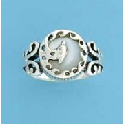 SPC PAUA SHELL LEAPING DOLPHIN RING