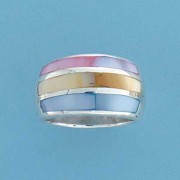 SPC 12mm WIDE INLAID M.O.P DOME RING   =