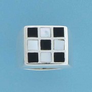 SPC ON/M.O.P INLAID CHECKERED BOX RING