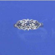 SPC 3 STONE SAPPHIRE SMALL FANCY RING  =