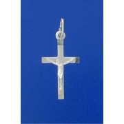 SPC 25X16mm MATT BEVELEND FLAT CRUCIFIX=