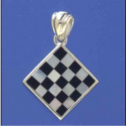 SPC 16mm SQ.ONYX/M.O.P INLAID PENDANT