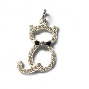 SPC CAT PENDANT WITH CZ EDGEING